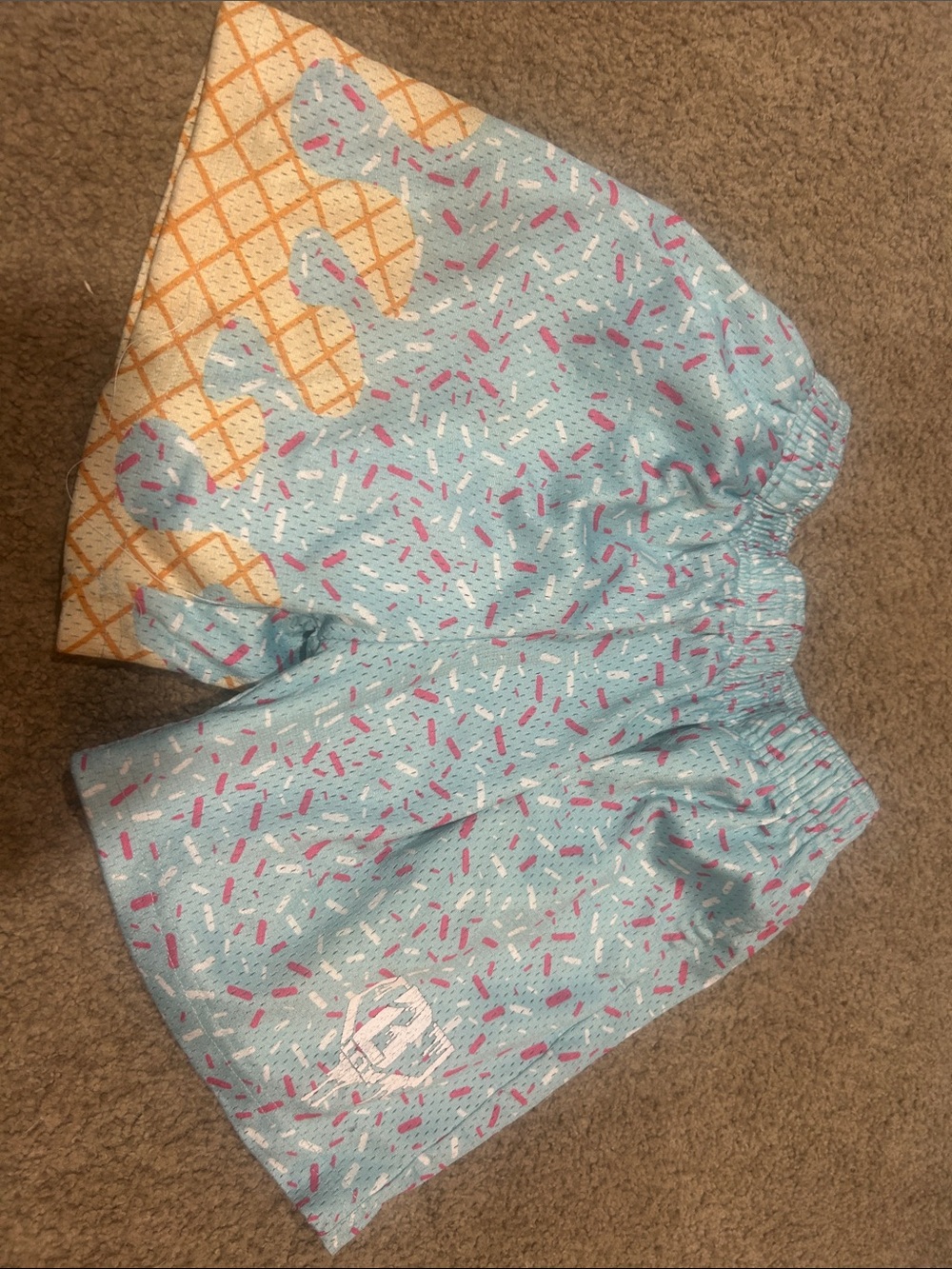 B101 YL Kids Blue Sprinkle Ice Cream Cone Shorts